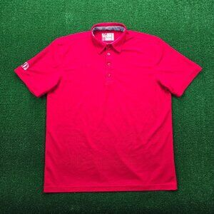 Chick-Fila Polo Shirt Mens Large Red‎ Short Sleeve Employee Uniform Work Wear